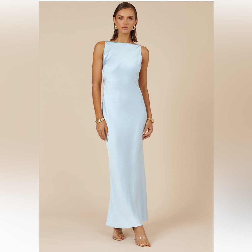 Samsara Light Blue silk Maxi Dress